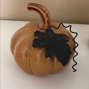 Yellow ceramic pumpkin